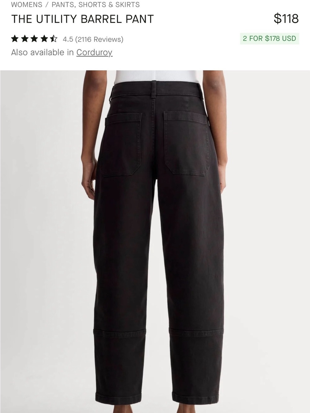 THE UTILITY BARREL PANT by Everlane size 8 Tall. - Picture 5 of 12